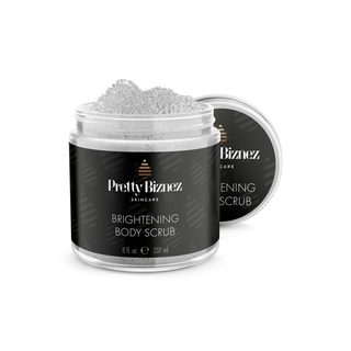 Brightening Body Scrub 8 oz by Pretty Biznez for full-body skin brightening and exfoliation.