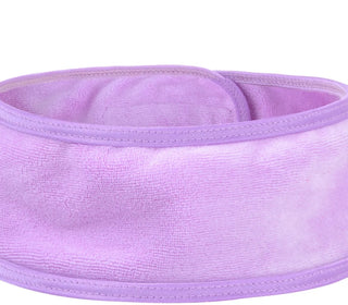 Set of three Lavender Spa Facial Skincare Headbands for a luxurious home spa experience.