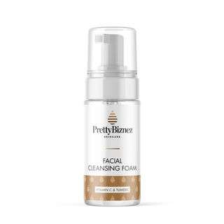Vitamin C & Turmeric Facial Cleansing Foam bottle, ideal for repairing and brightening skin.